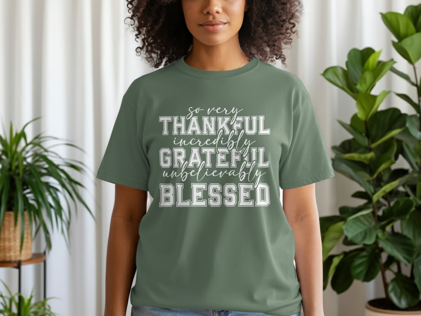 So Very Thankful Grateful Blessed Inspirational Shirt