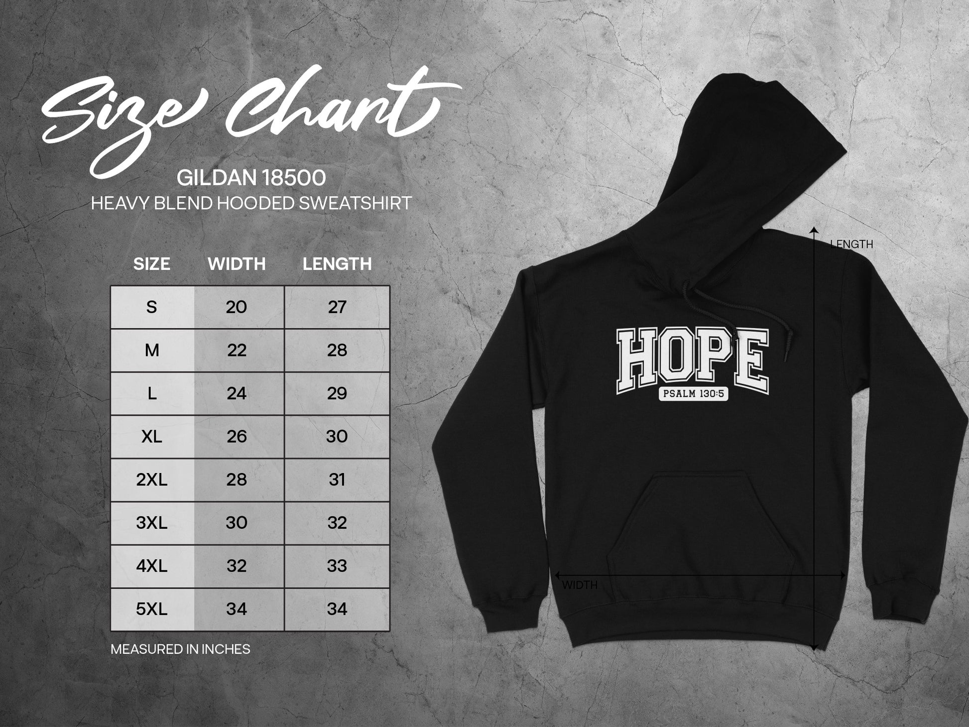 Hope Psalm 1305 Heavy Blend Hooded Sweatshirt