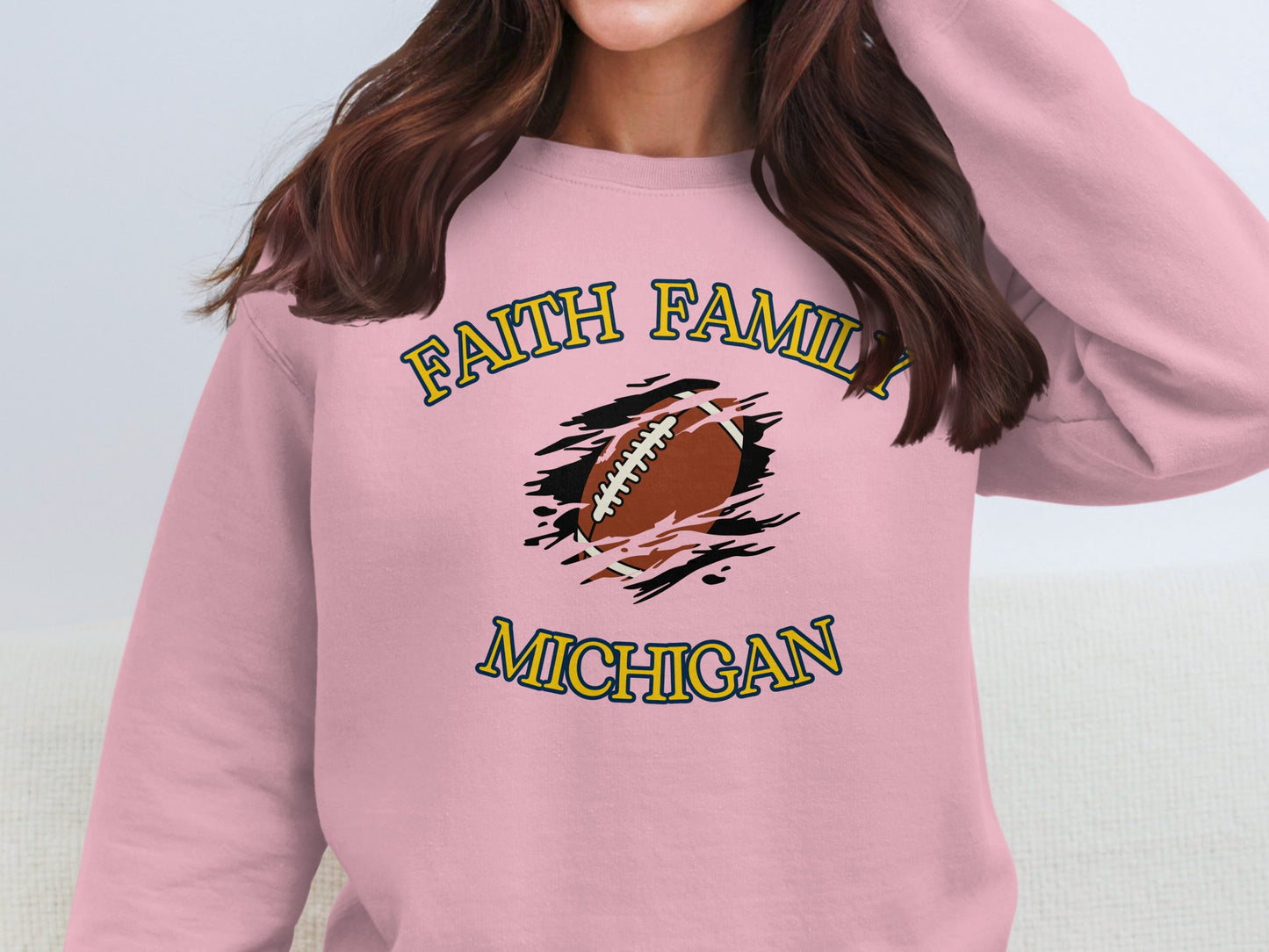 Faith Family Michigan Football Sweatshirt product type