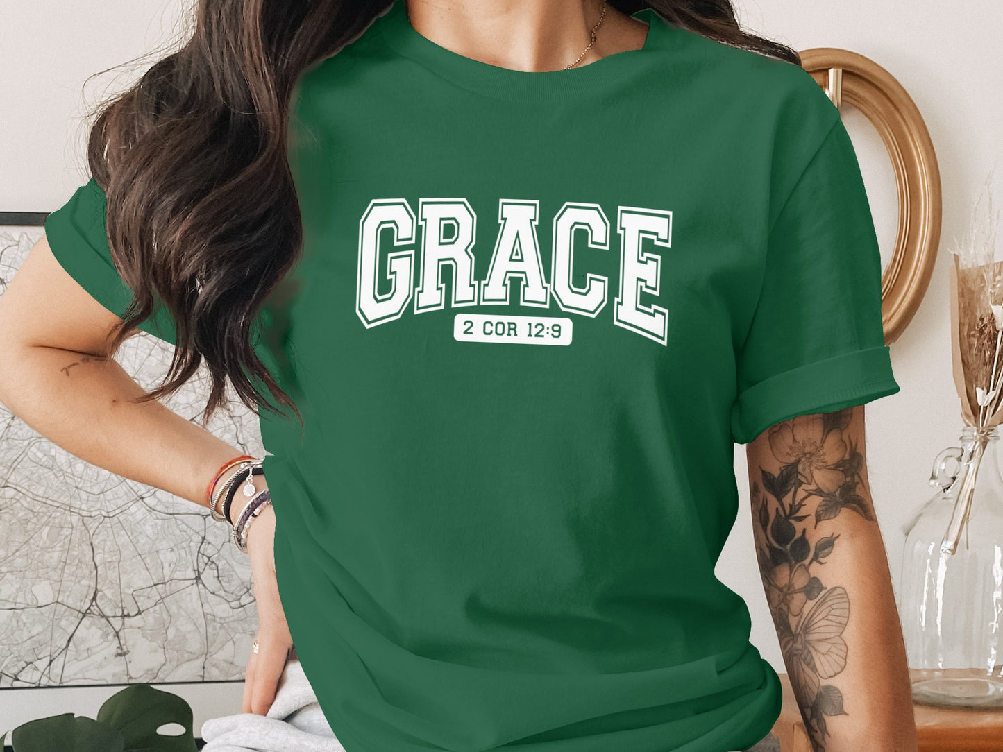 Grace 2 Cor 12:9 Graphic Tee Shirt Inspirational Wear