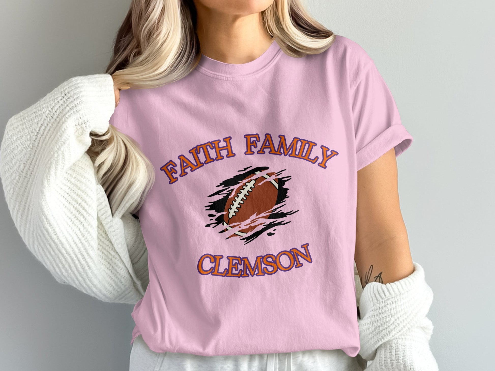 Faith Family Clemson Football Graphic Tee