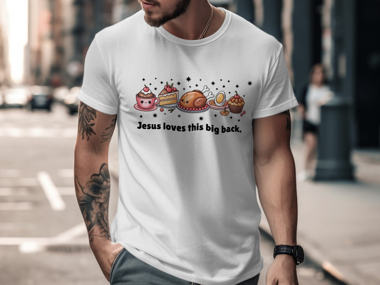 Jesus Loves This Big Back with Bakery Goods Shirt