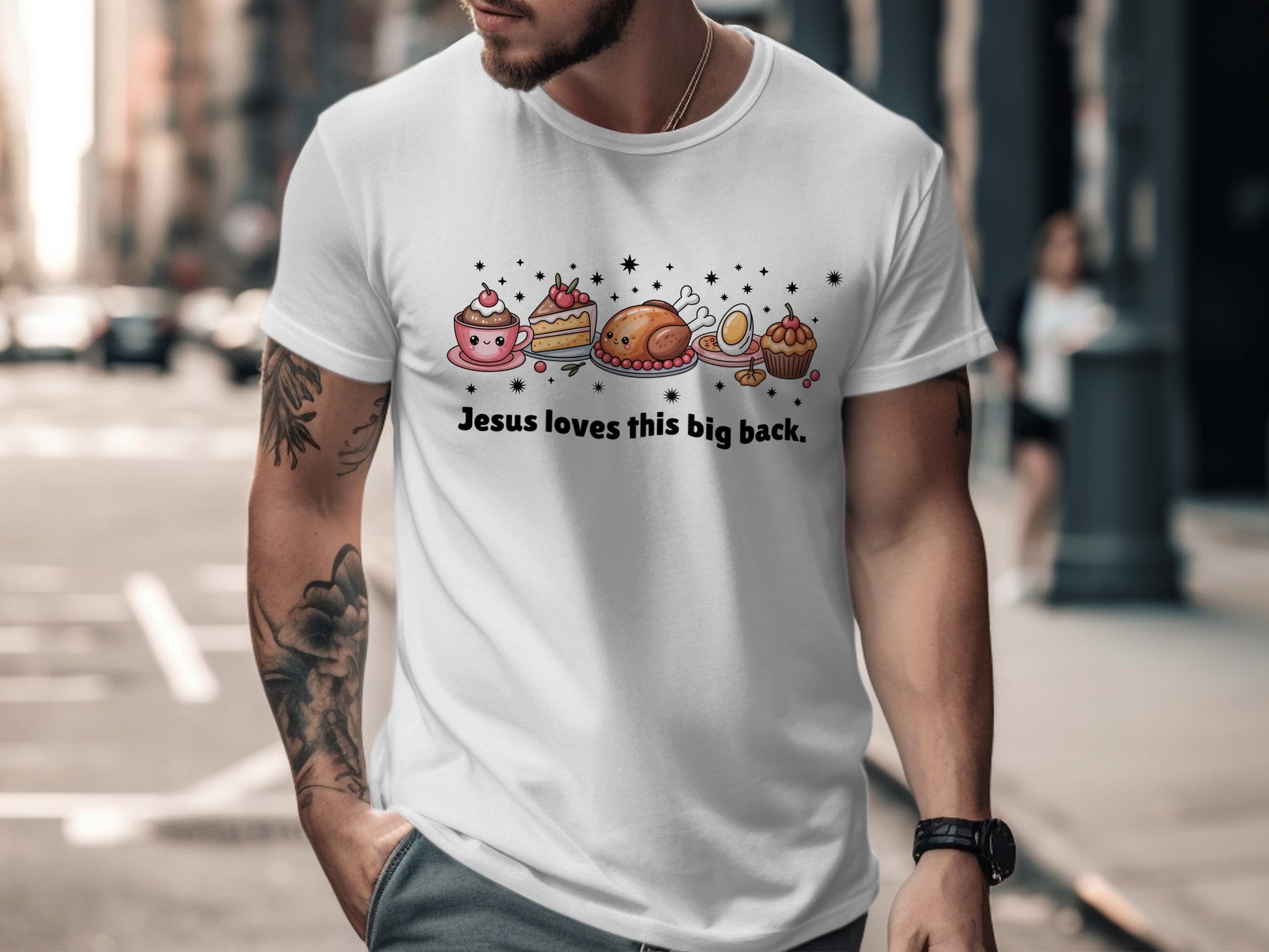 Jesus Loves This Big Back with Bakery Goods Shirt