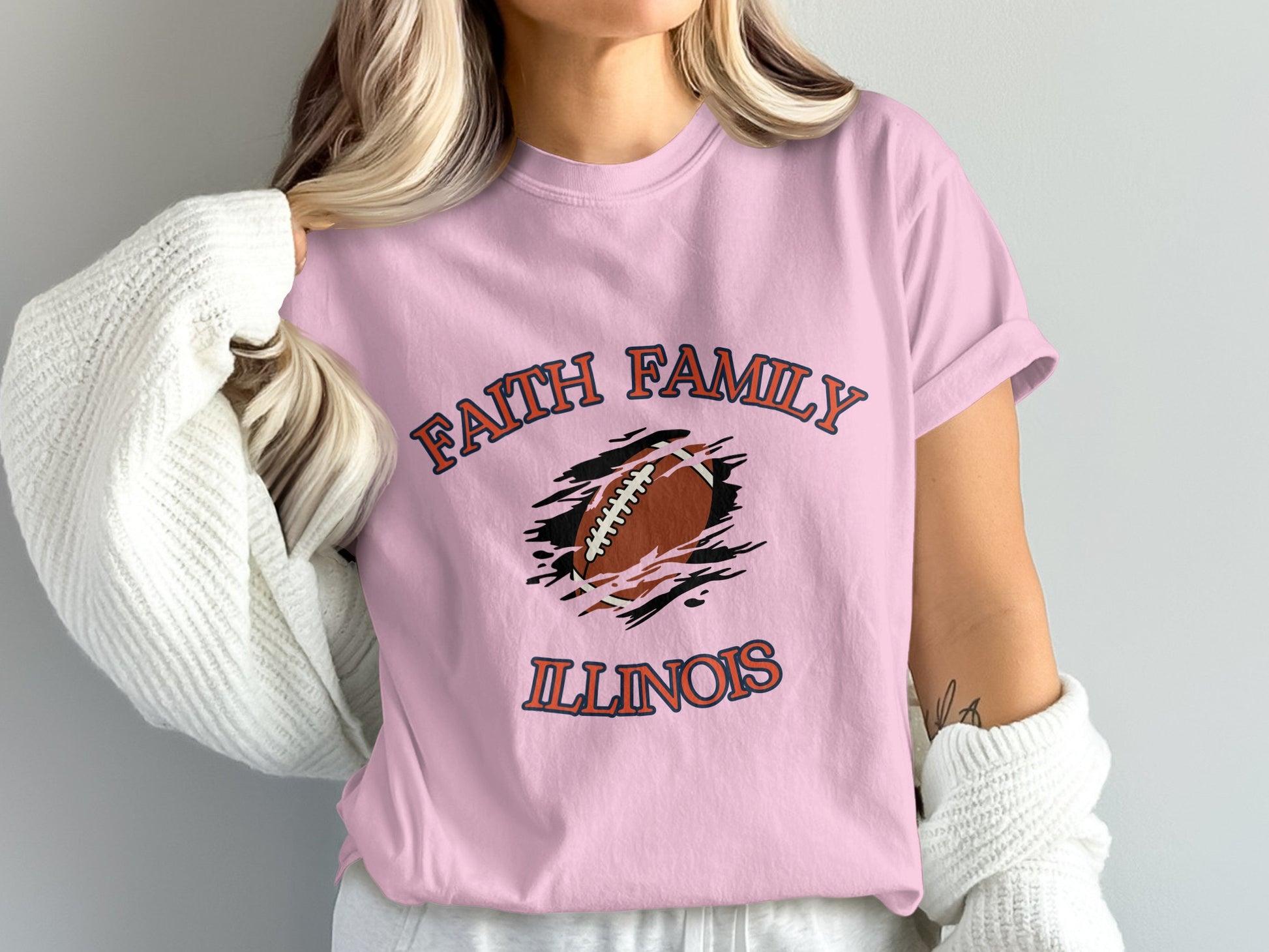 Faith Family Illinois Football Casual Wear Top