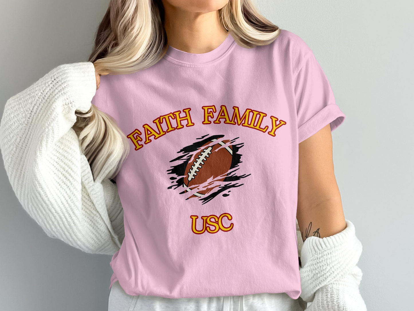 Faith Family USC Football Graphic T-Shirt