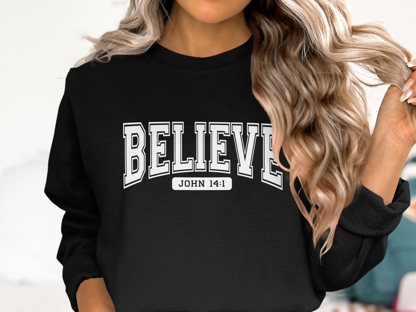 Inspirational Believe John 14:1 Graphic Apparel