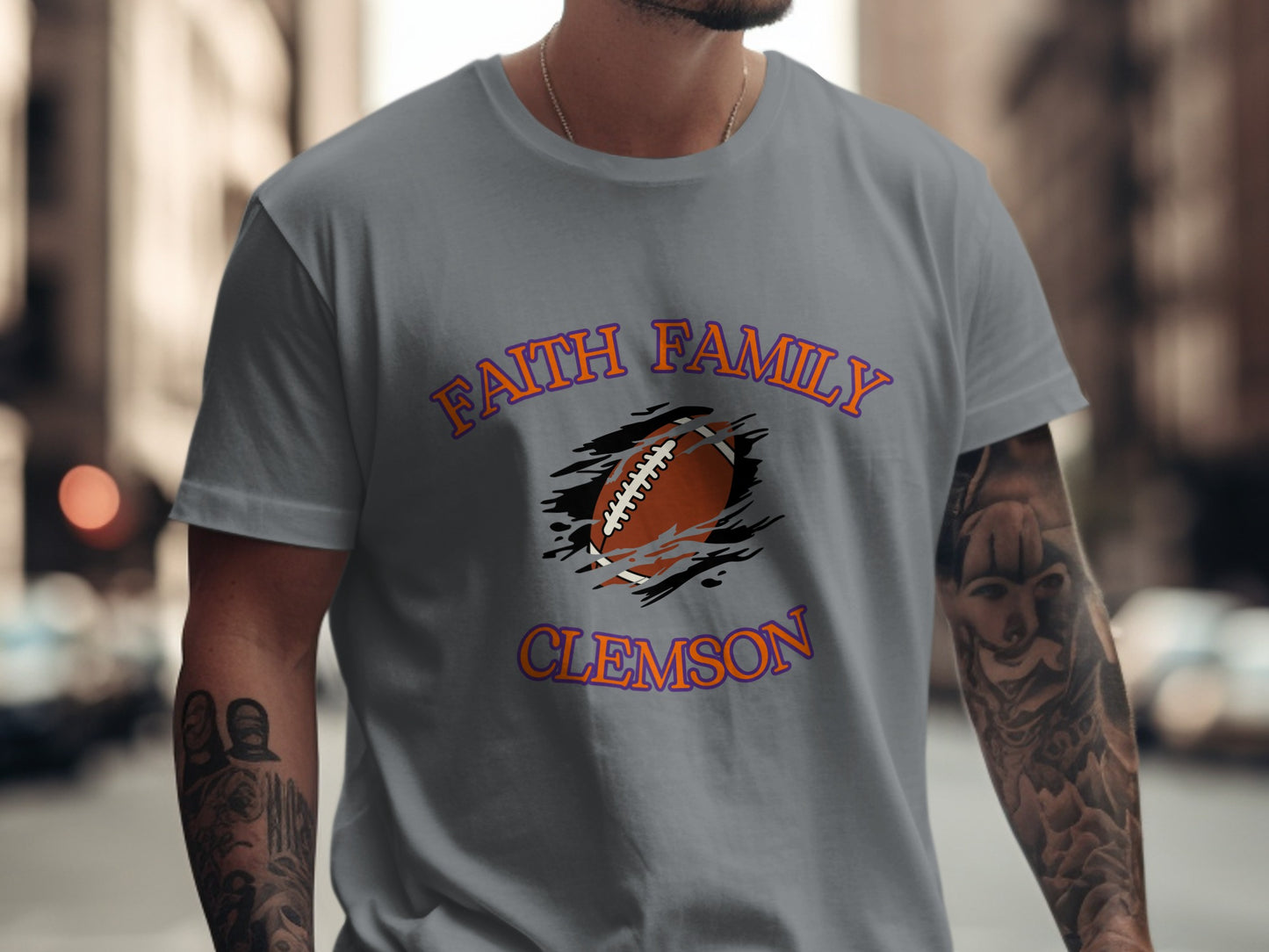 Faith Family Clemson Football Graphic Shirt