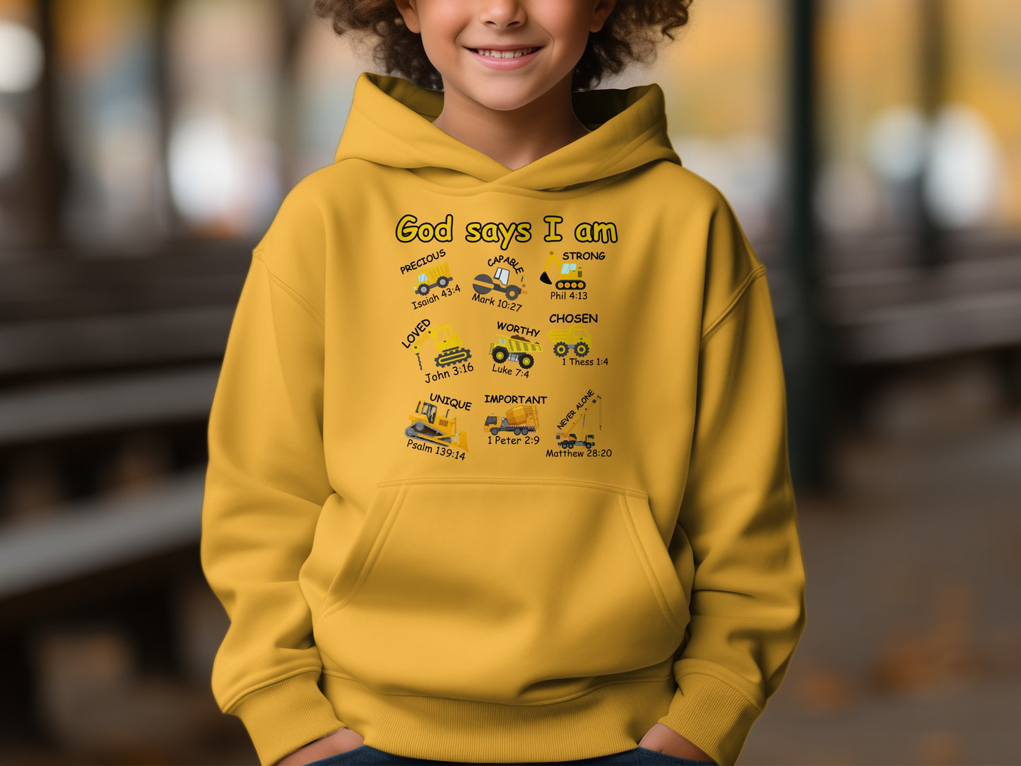 God Says I Am Unique Yellow Hoodie Product