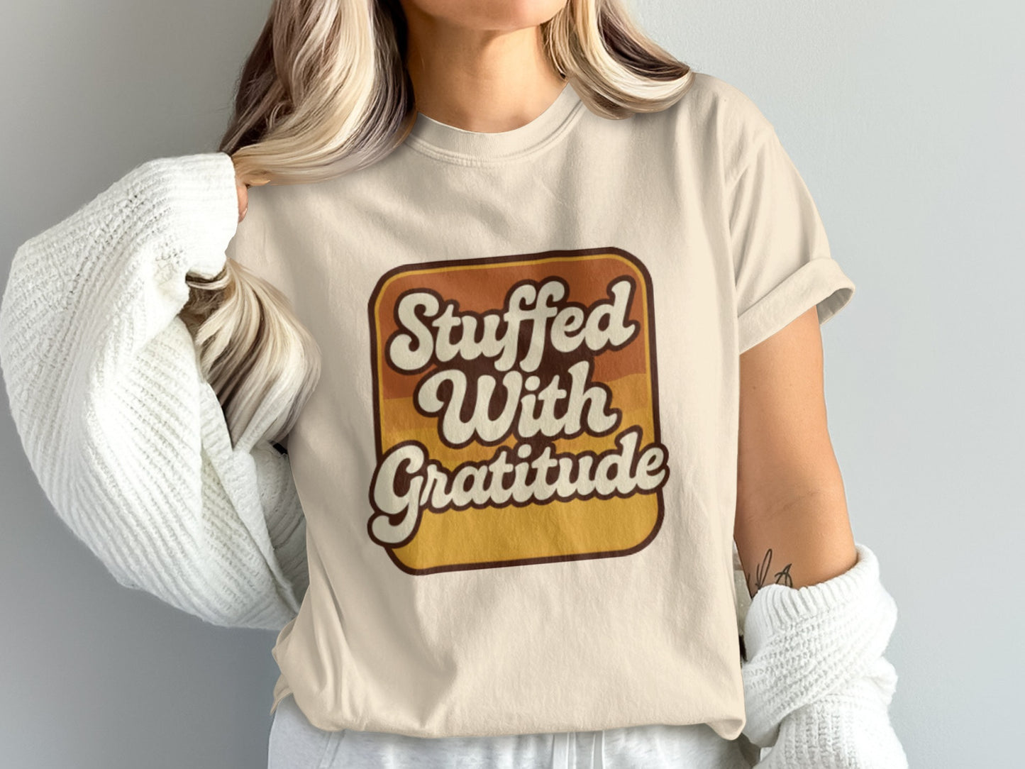 Stuffed With Gratitude Graphic Tee Shirt