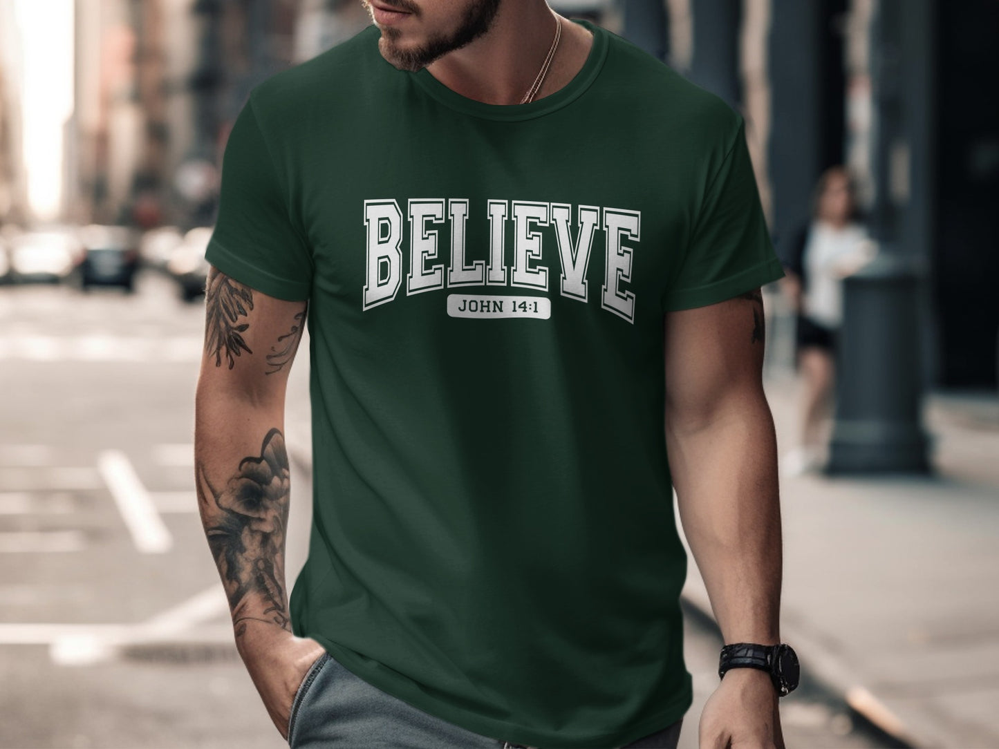 BELIEVE John 14:1 Motivational Graphic Tee