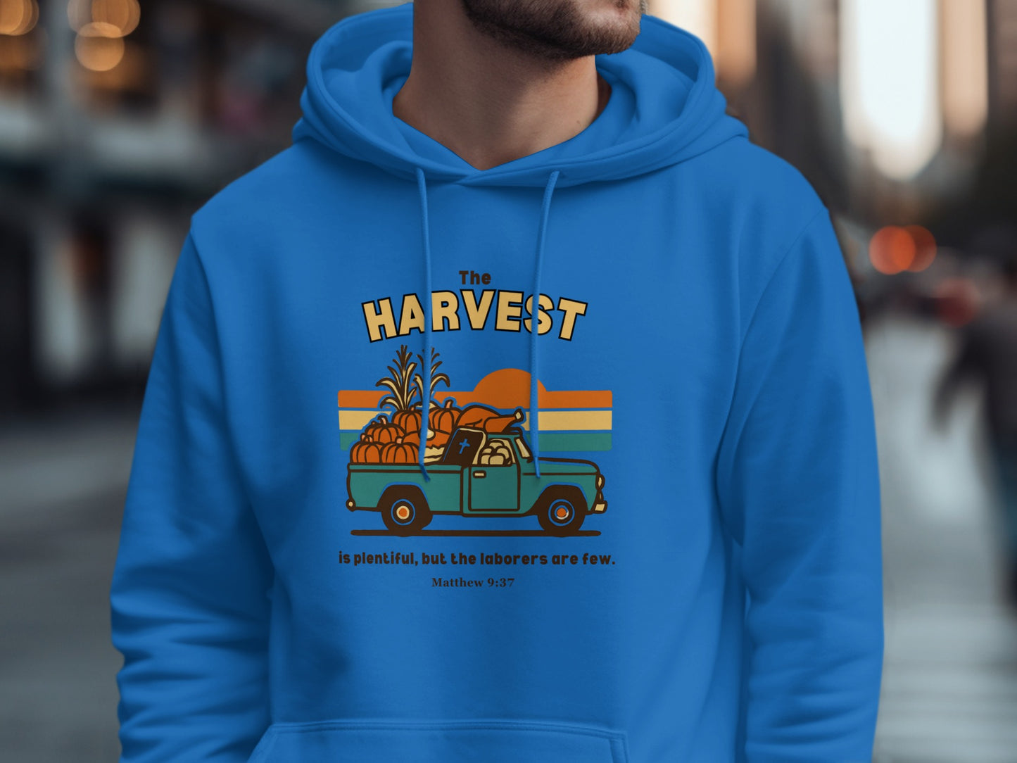 The Harvest Matthew 9:37 Sweater with Classic Pickup Design