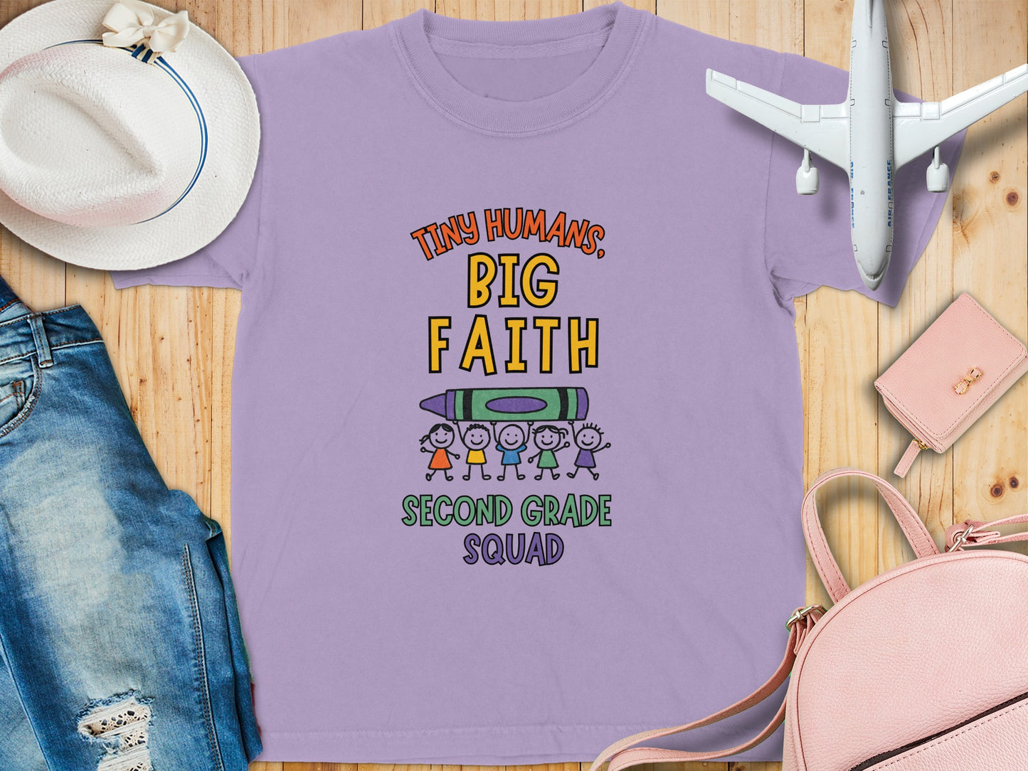 Tiny Humans Big Faith Second Grade Squad shirt