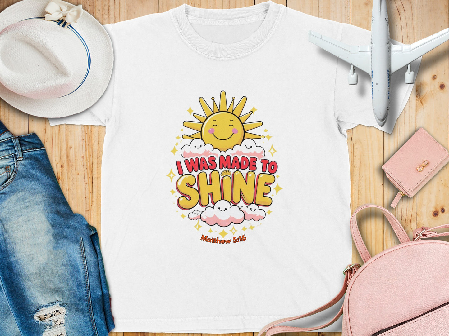 I Was Made to Shine Sun Design T-Shirt Product