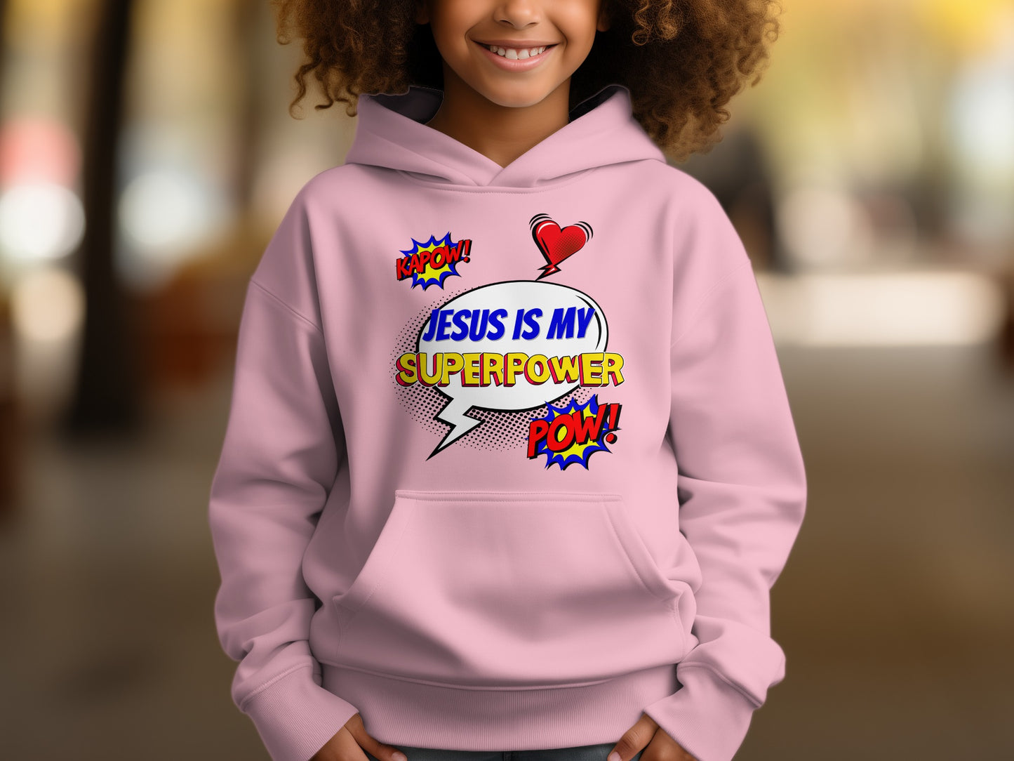 Jesus Is My Superpower Hoodie for Kids Hoodie