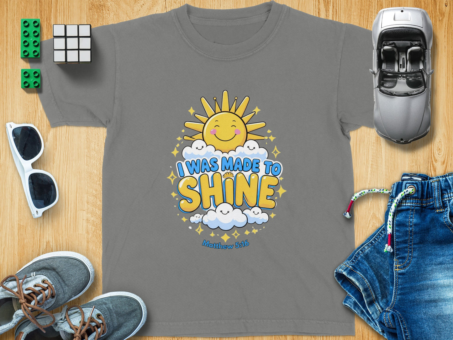 I Was Made To Shine Sun Design Kids Clothing
