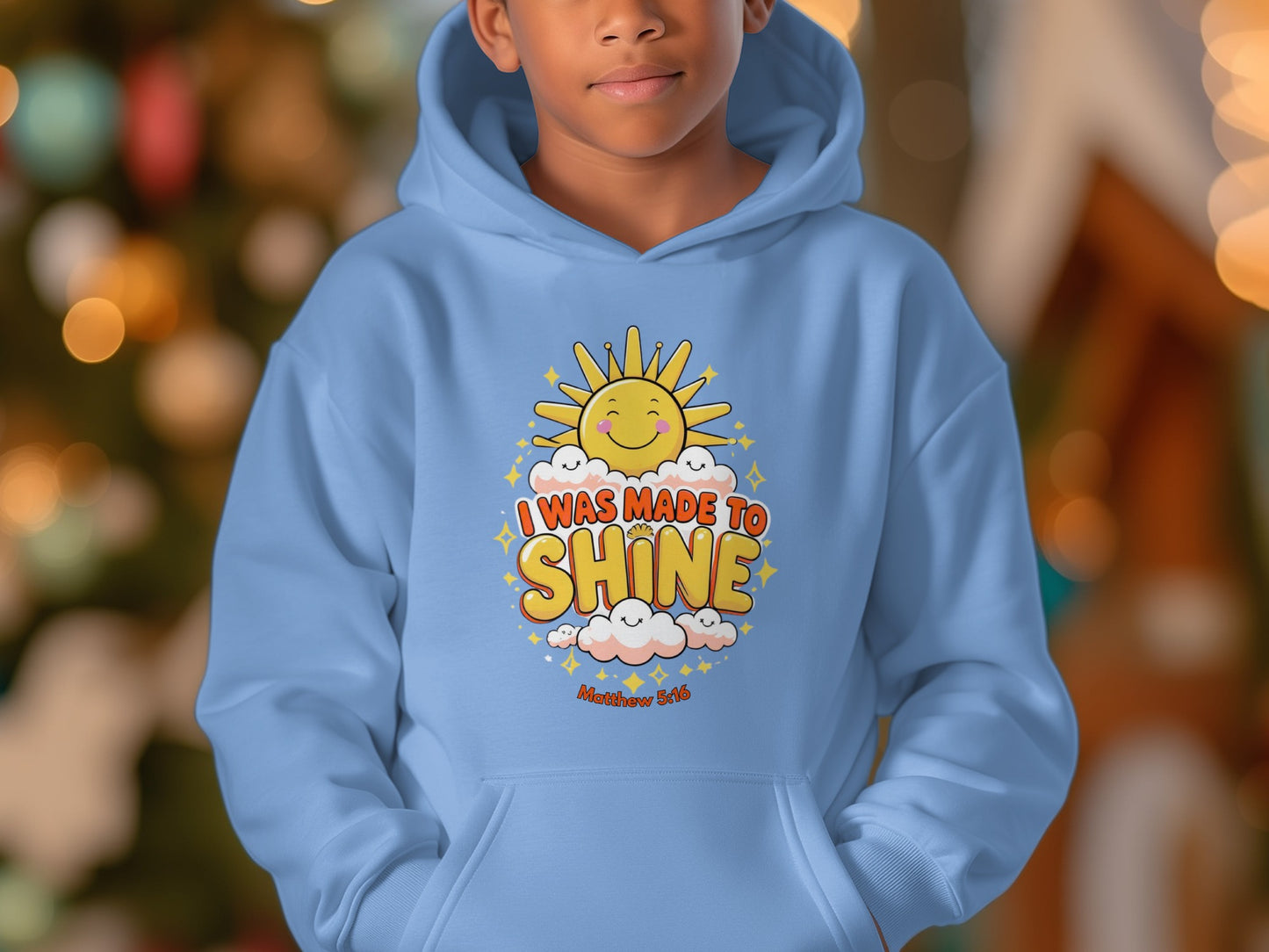 I Was Made to Shine Sun Hoodie with Happy Design