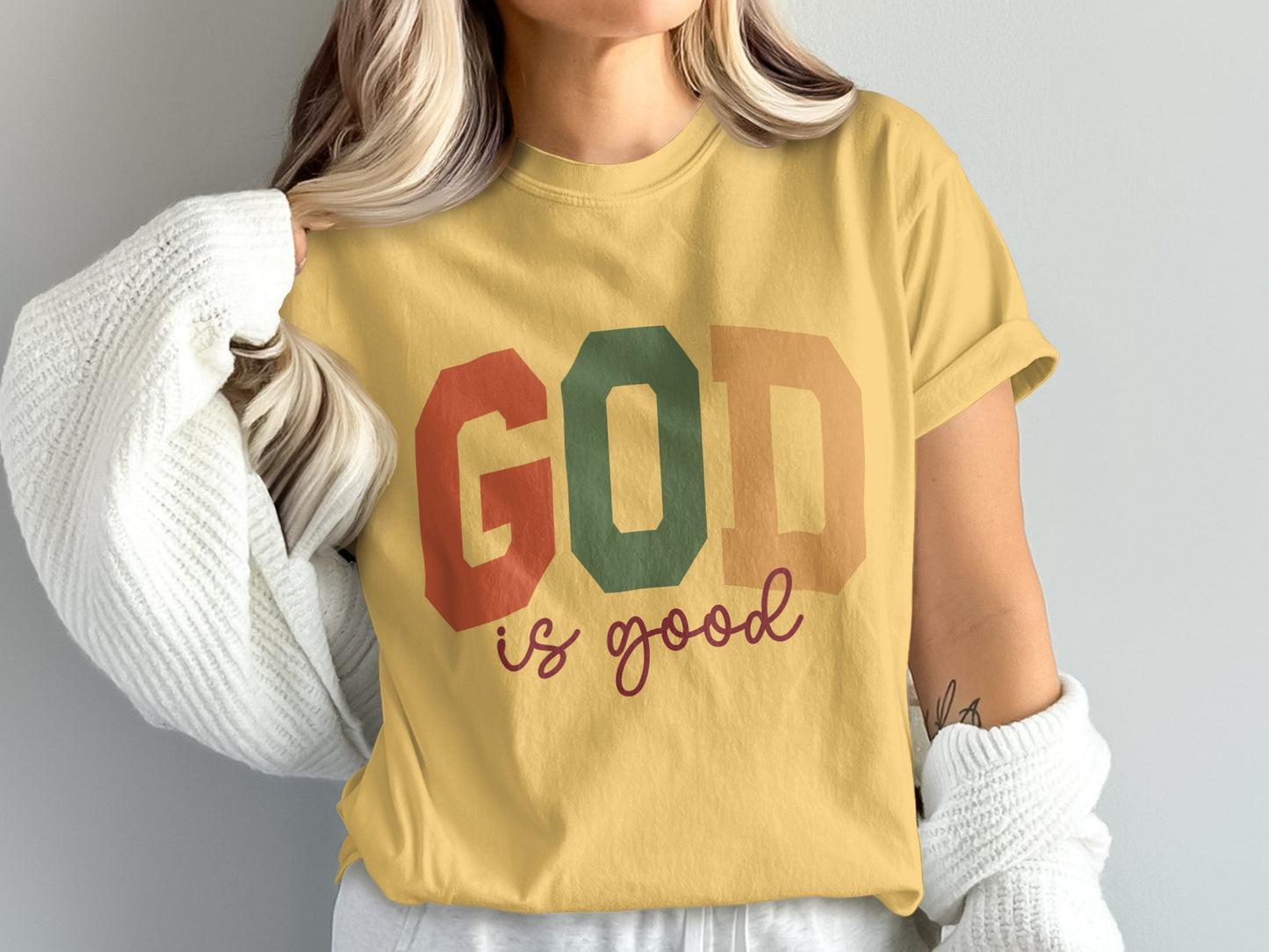GOD is good graphic tee shirt product