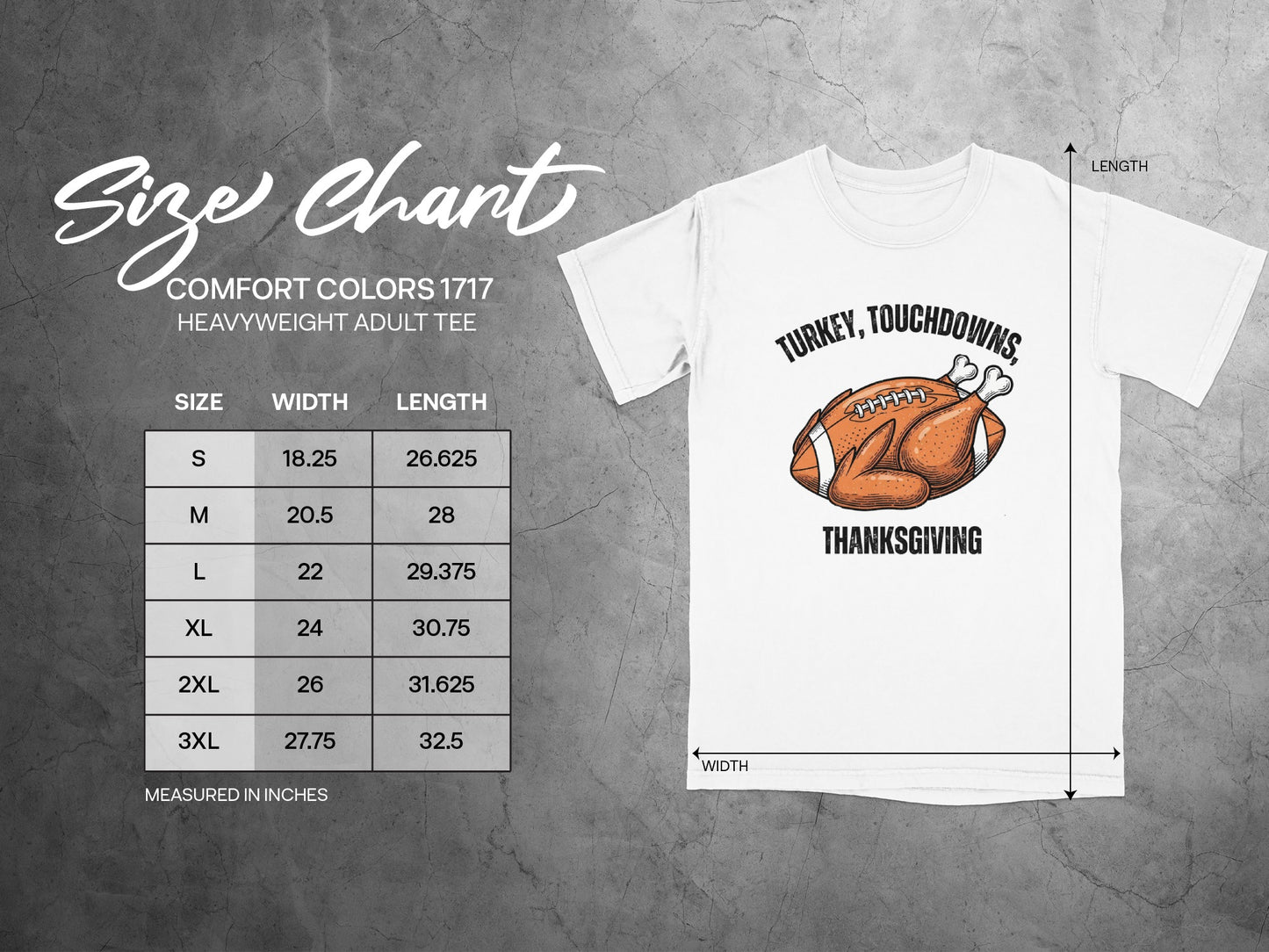 Turkey Touchdowns Thanksgiving Adult Tee