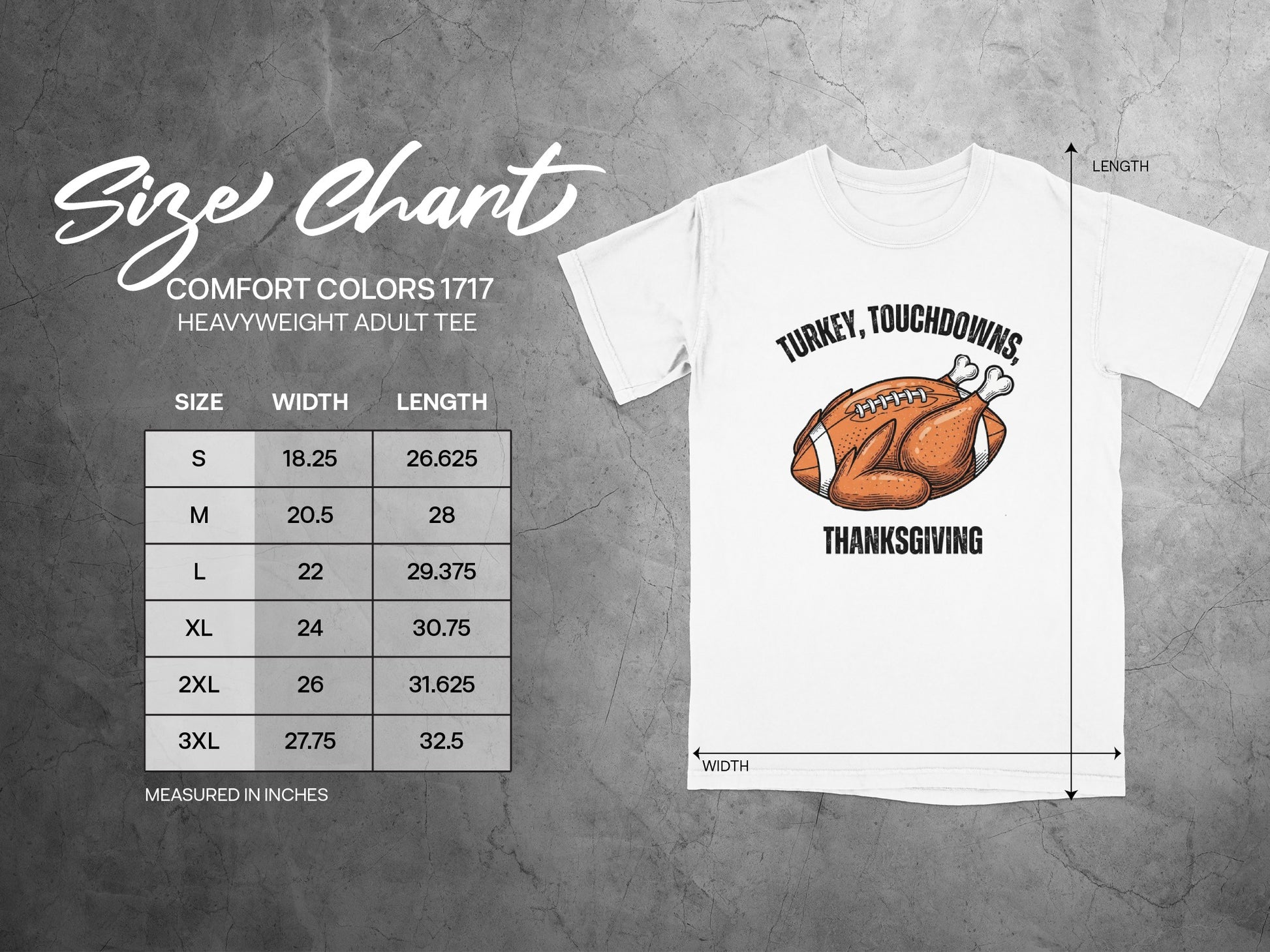 Turkey Touchdowns Thanksgiving Adult Tee