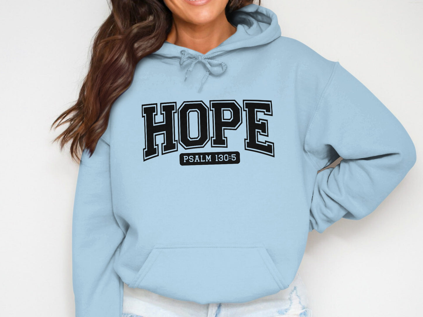 HOPE Psalm 130:5 Inspirational Pullover Hoodie