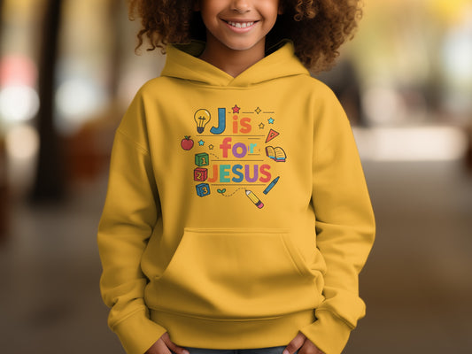 J is for Jesus Graphic Hoodie for Kids