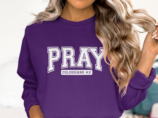 Pray Colossians 4:2 Graphic Sweatshirt