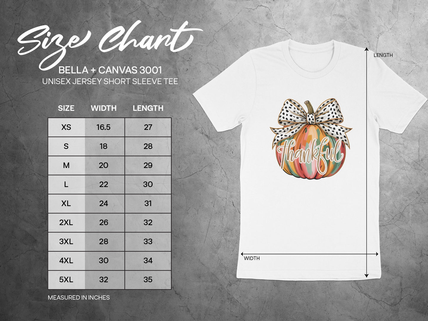 Thankful Pumpkin and Bow Design Unisex Short Sleeve Tee