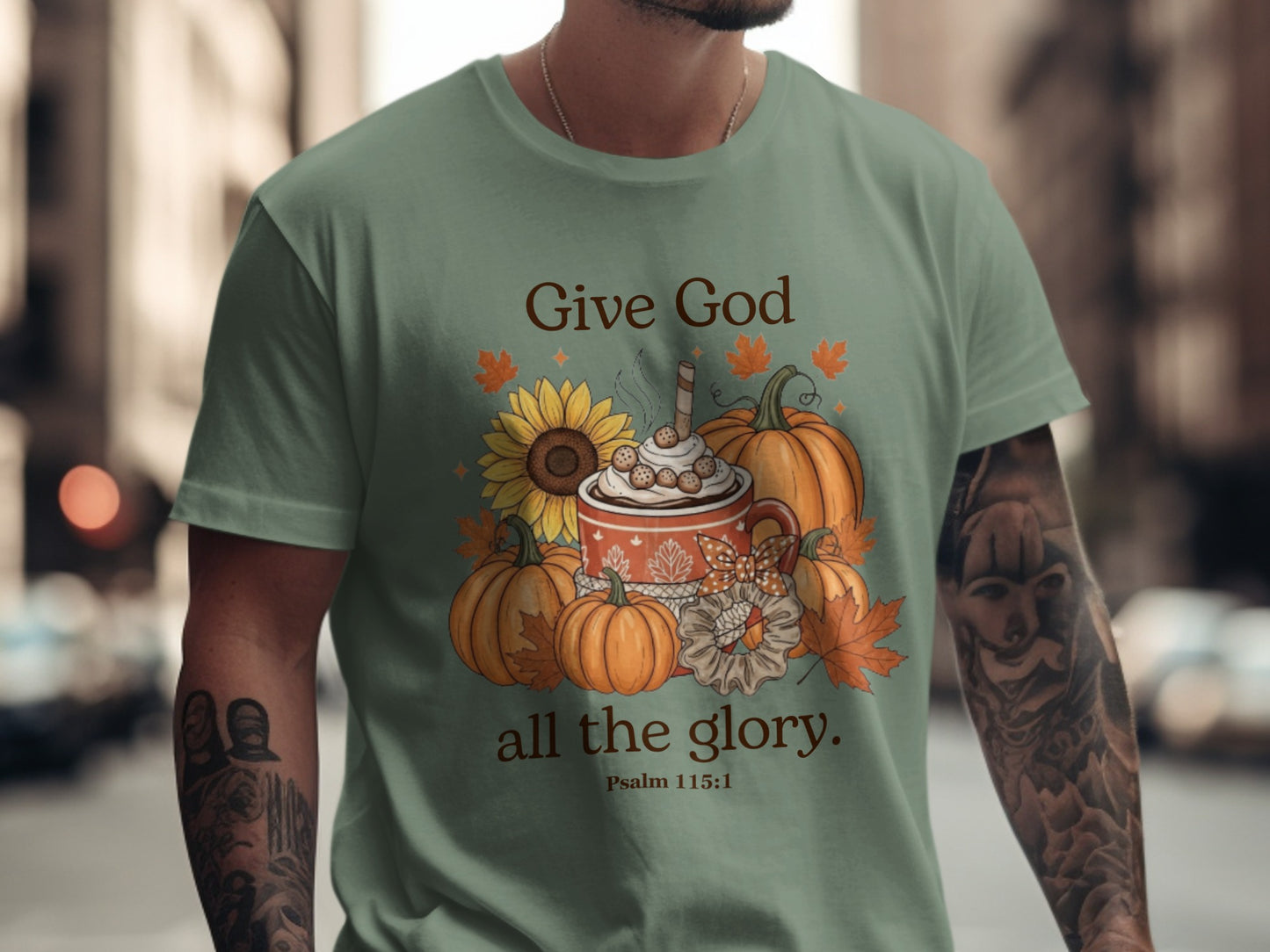 Inspirational Fall Theme Psalm Verse T-shirt