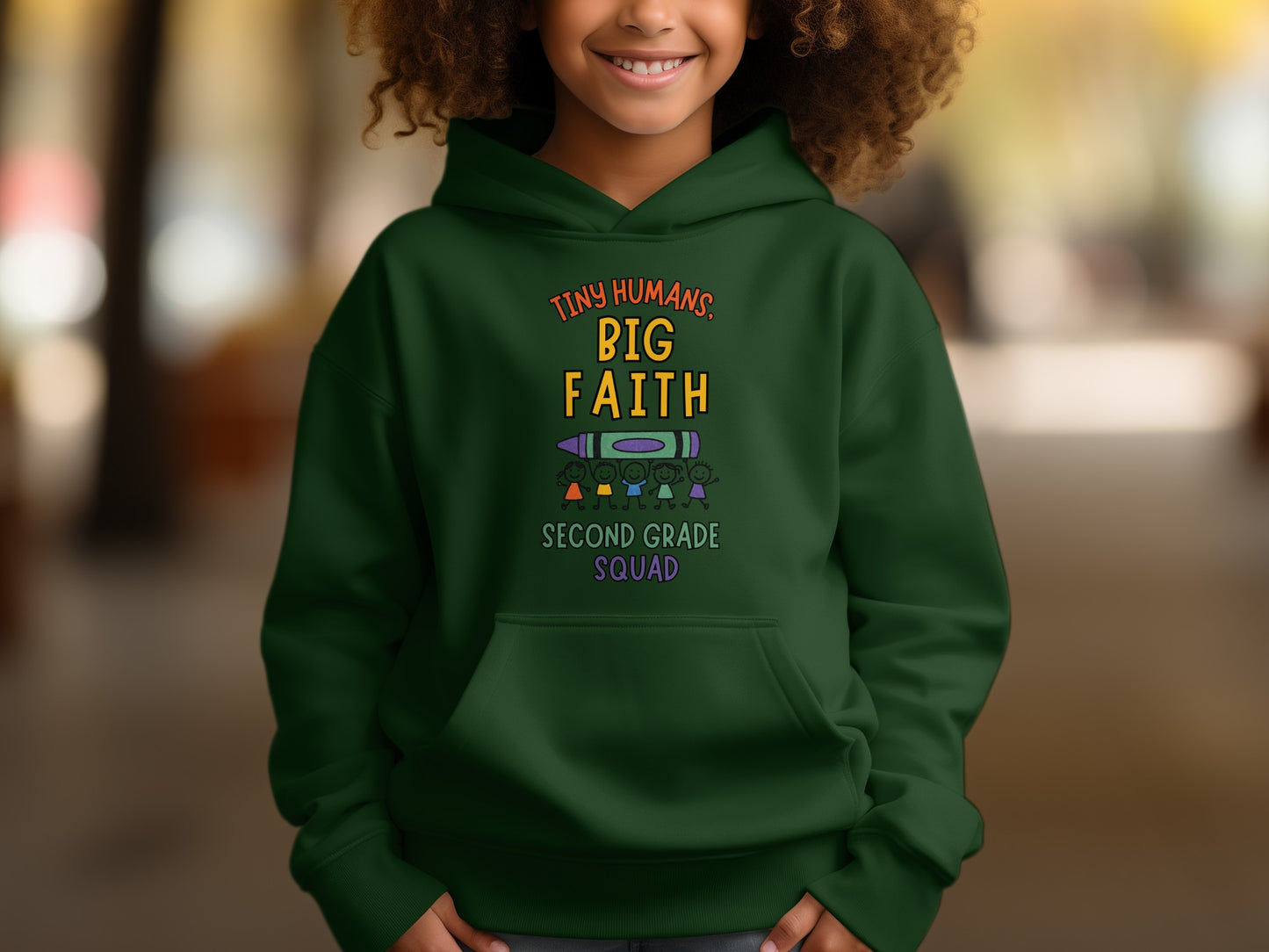 Tiny Humans Big Faith Second Grade Squad Hoodie