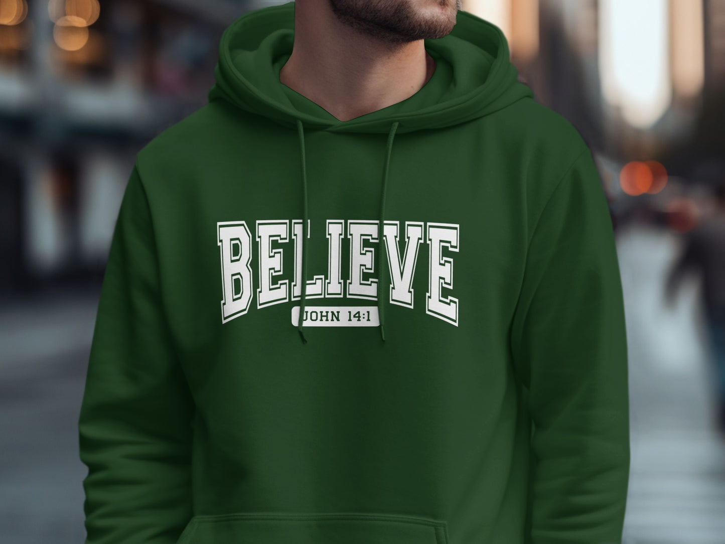 Believe John 14 1 Hoodie with Inspirational Quote