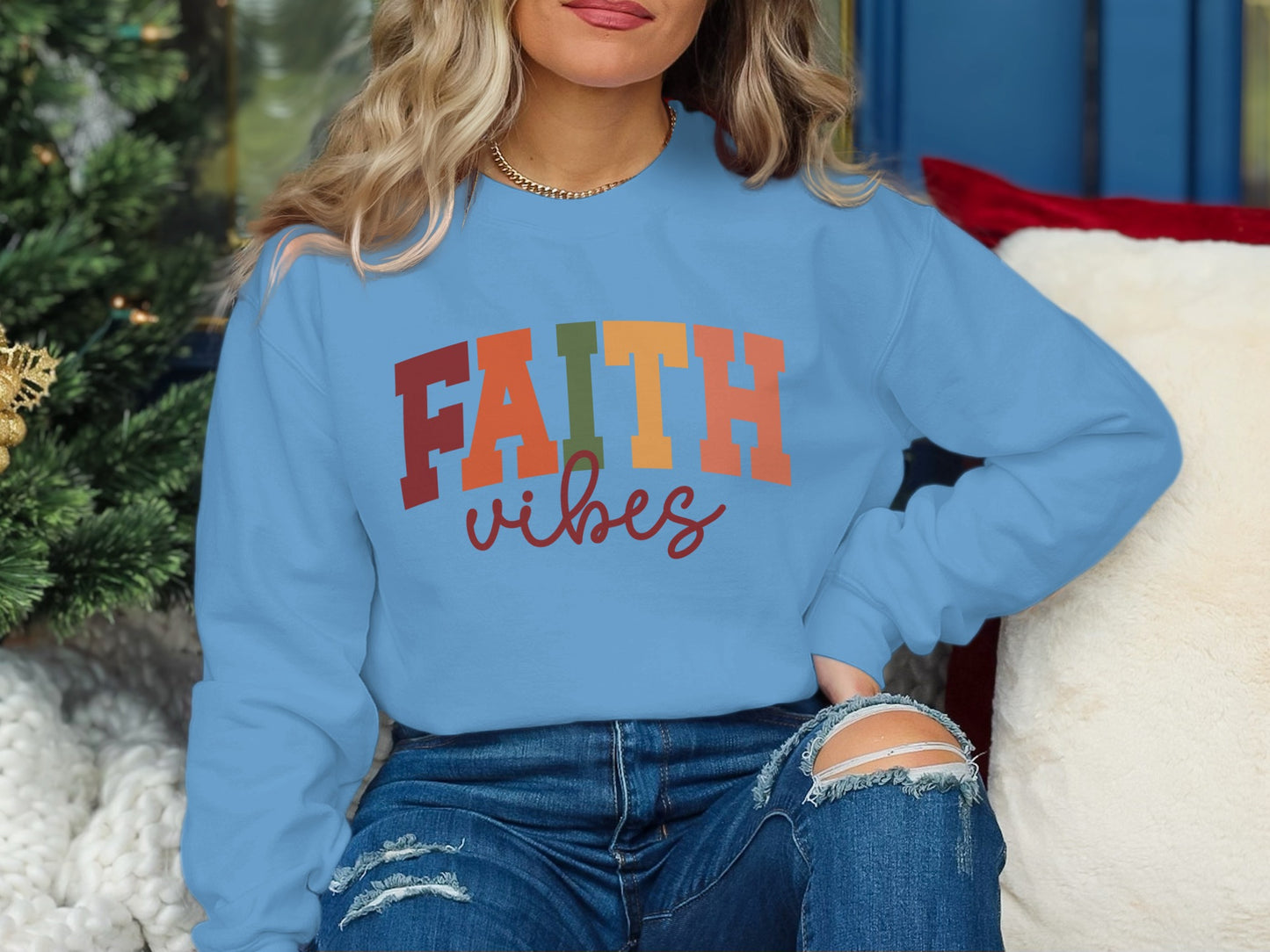 FAITH VIBES Crewneck Sweatshirt Inspirational Product