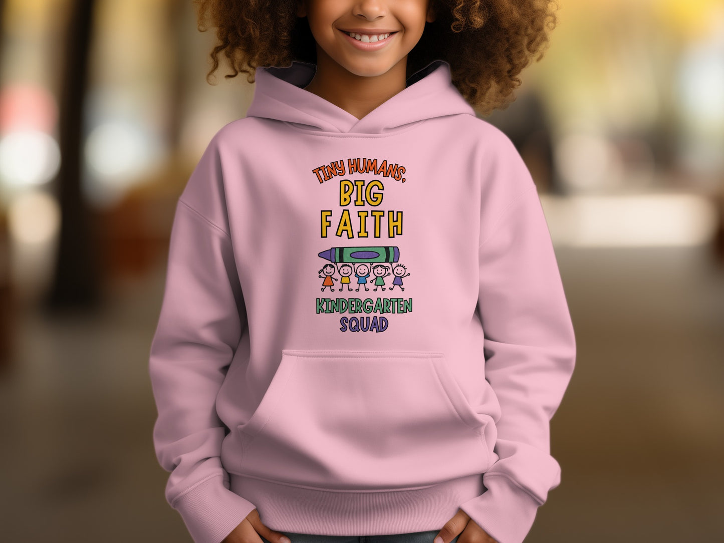 Tiny Humans Big Faith Kindergarten Squad Hoodie