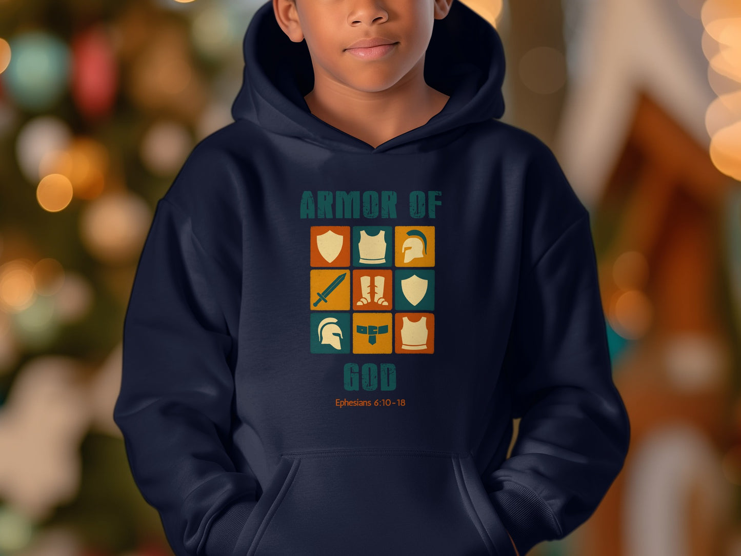 Armor of God Hoodie with Ephesians 6 10-18 Design