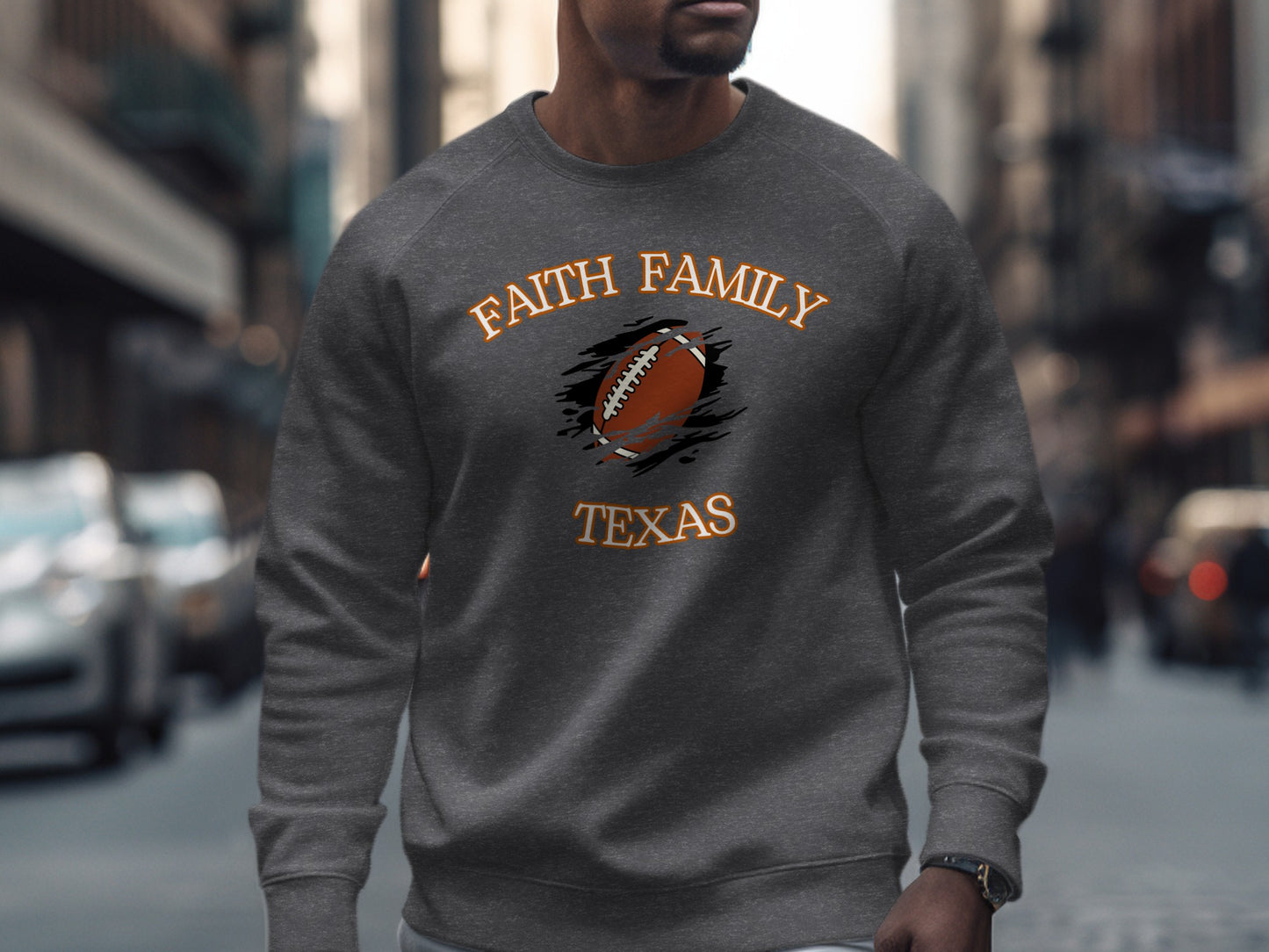 Faith Family Football Texas Graphic Sweatshirt product type