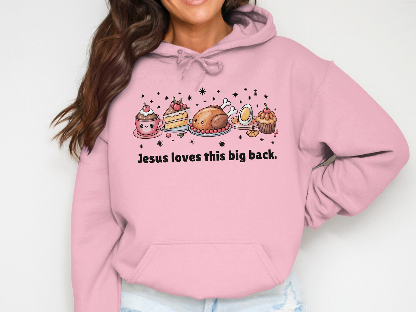 Jesus loves this big back hoodie