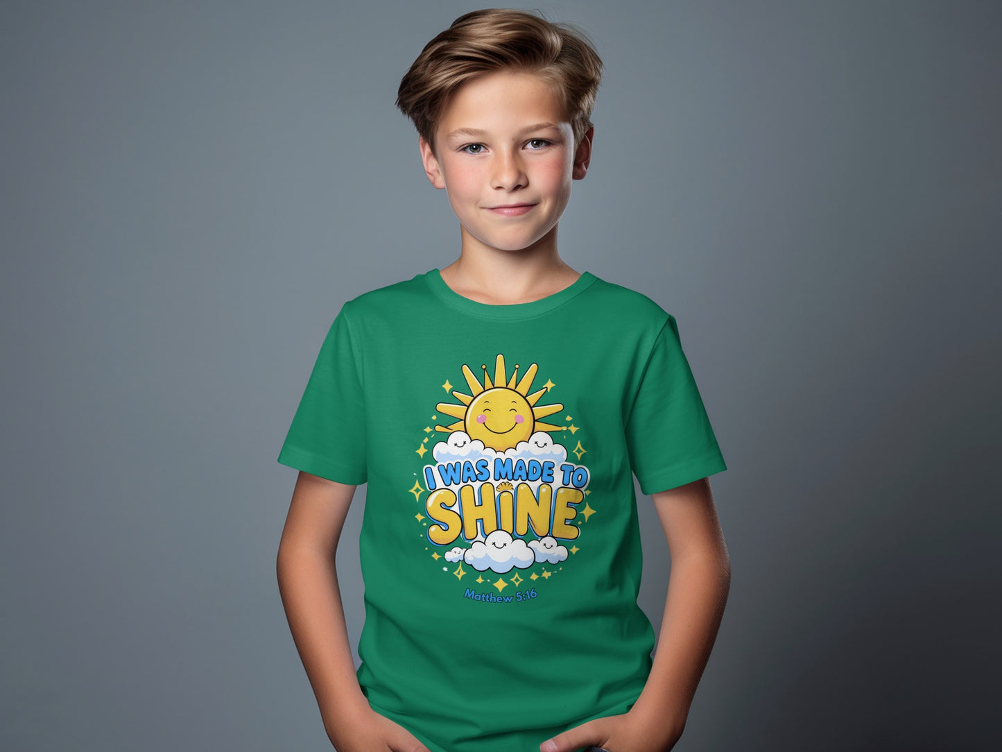 I Was Made To Shine Motivational Kids Tee