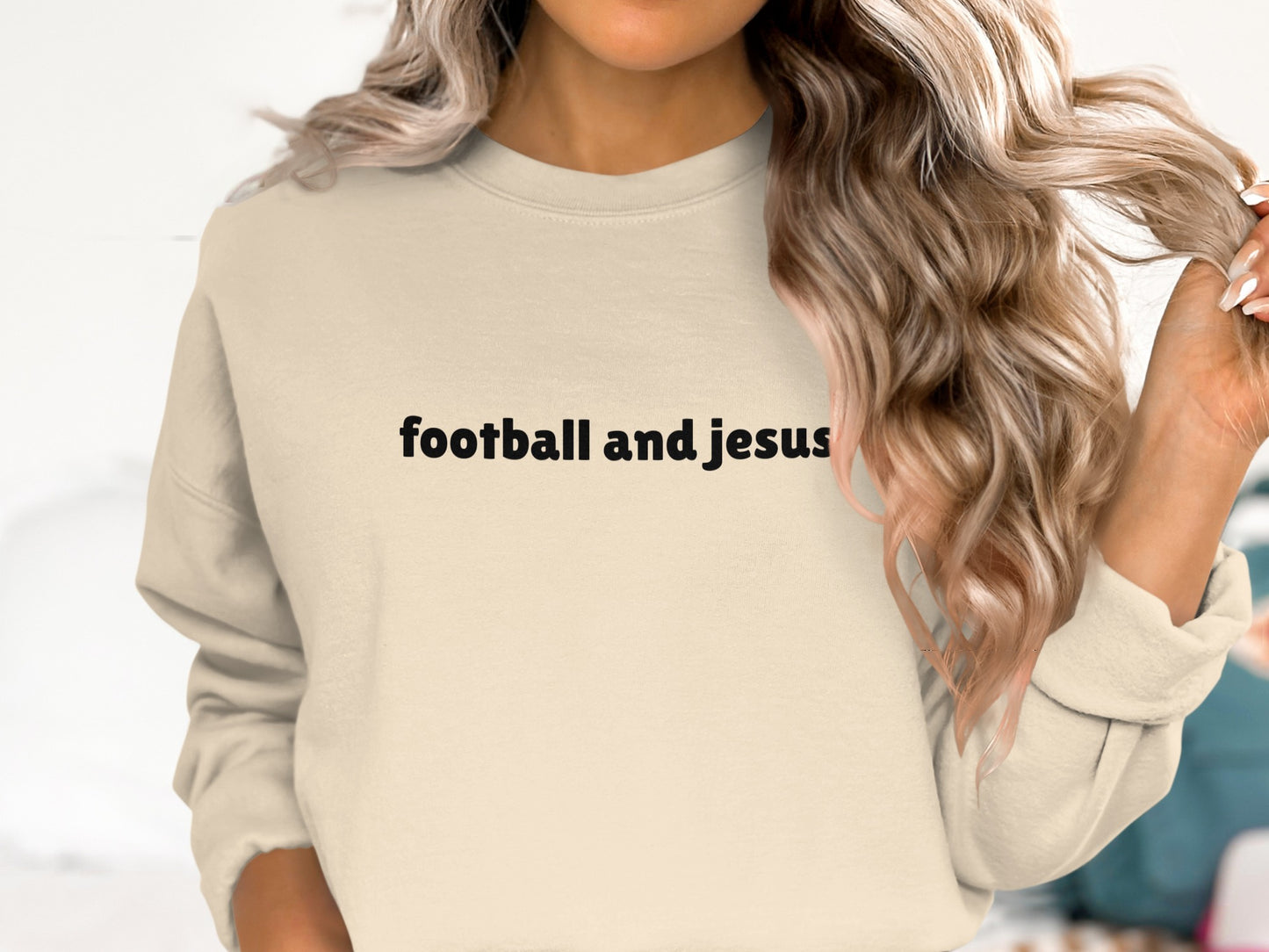 Football and Jesus Graphic Sweatshirt product type