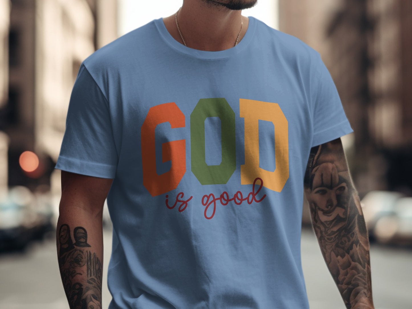 GOD is Good Typography Men's T-Shirt Product