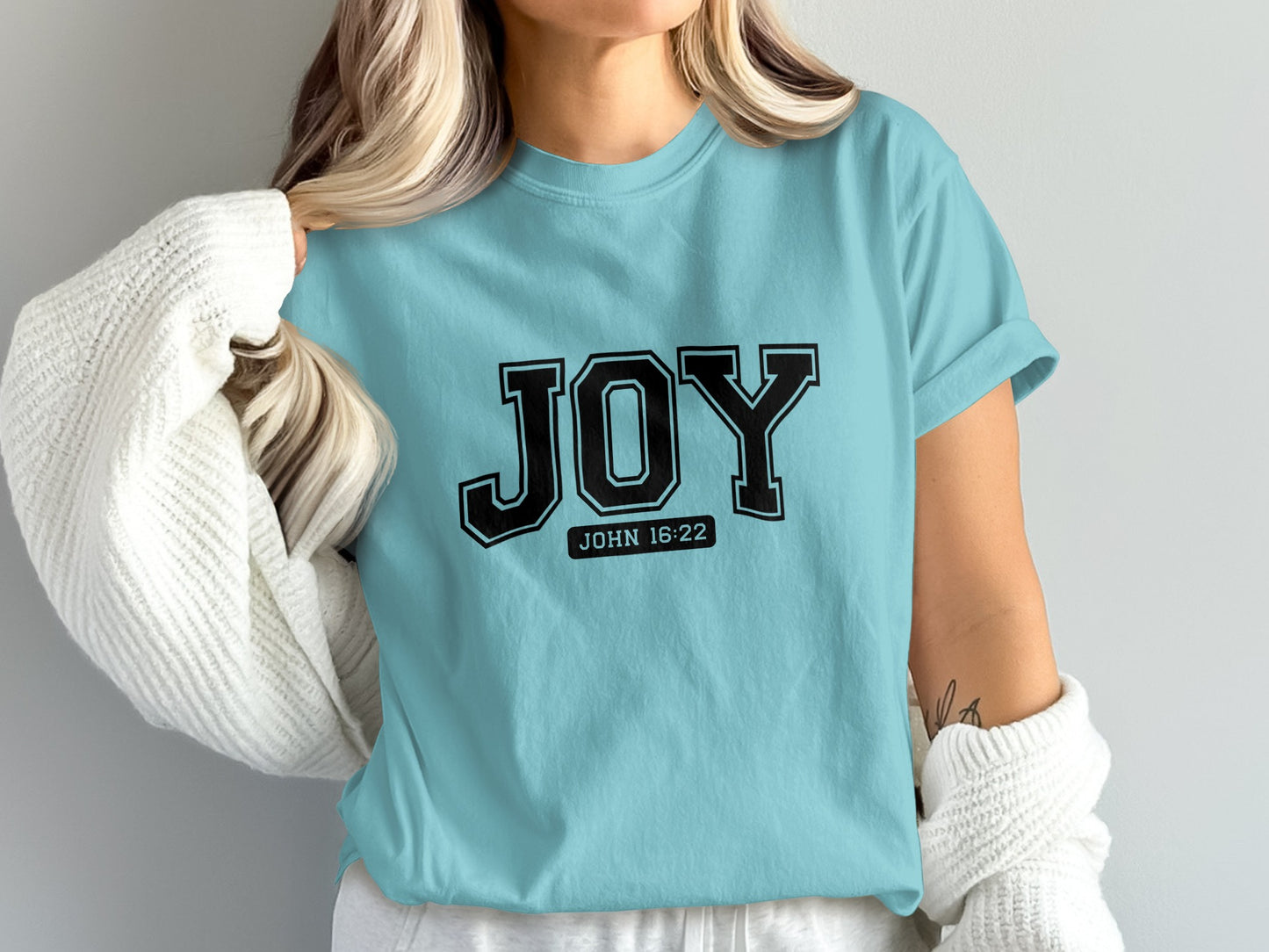 JOY John 16:22 Bible Verse Typography Shirt