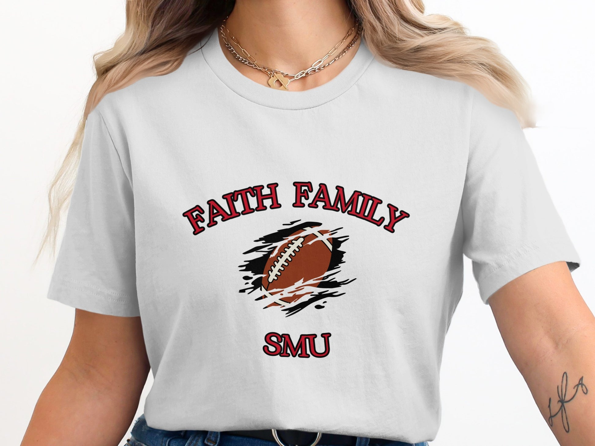 Faith Family SMU Football Graphic Tee