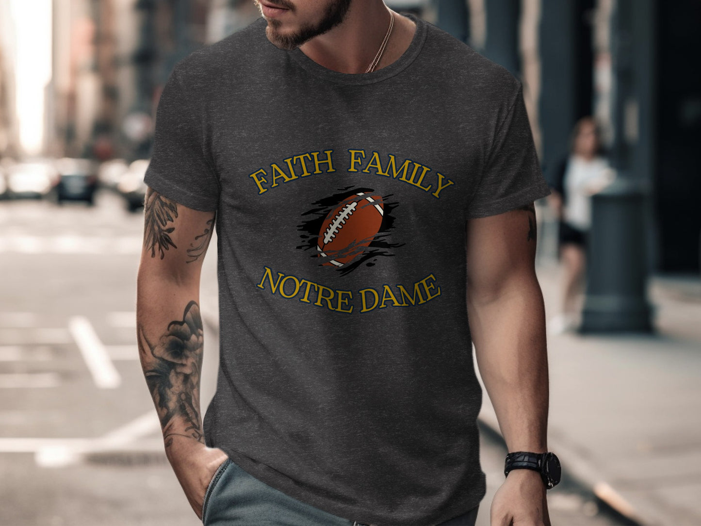 Faith Family Notre Dame Football Graphic Tee