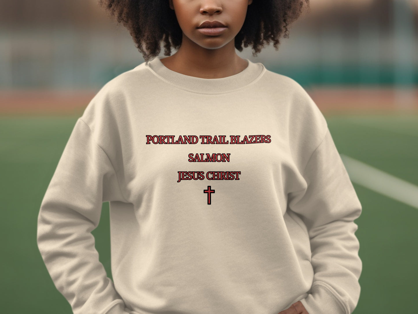Portland Trail Blazers Salmon Jesus Christ sweatshirt
