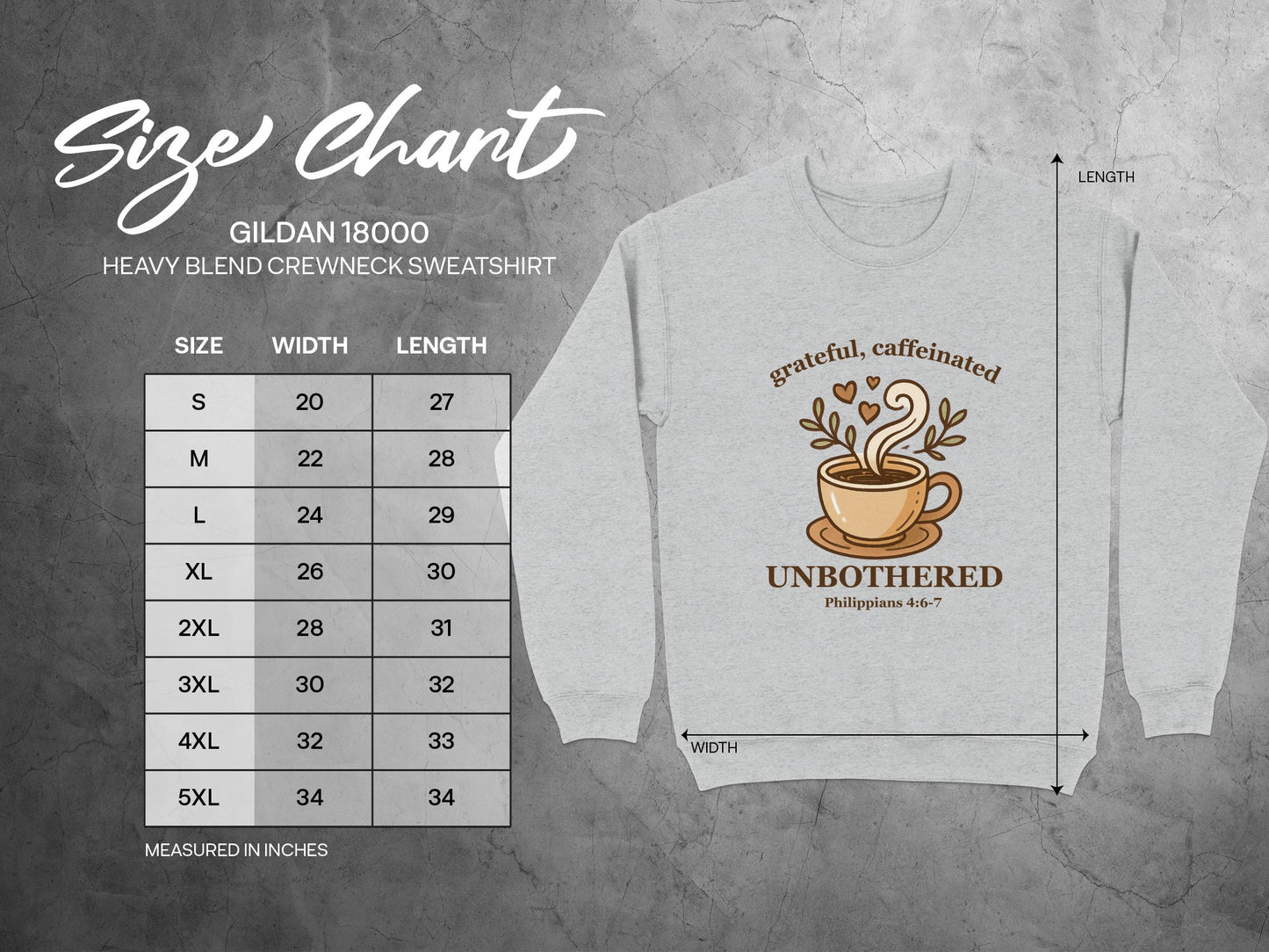 Grateful Caffeinated Unbothered Heavy Blend Crewneck Sweatshirt product type