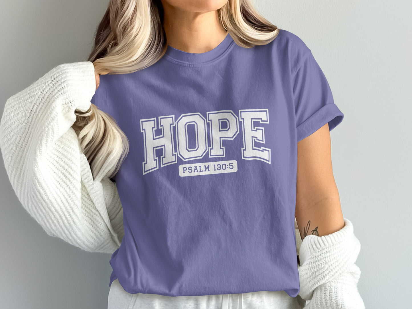 Inspirational Hope Psalm 130:5 Graphic T-Shirt