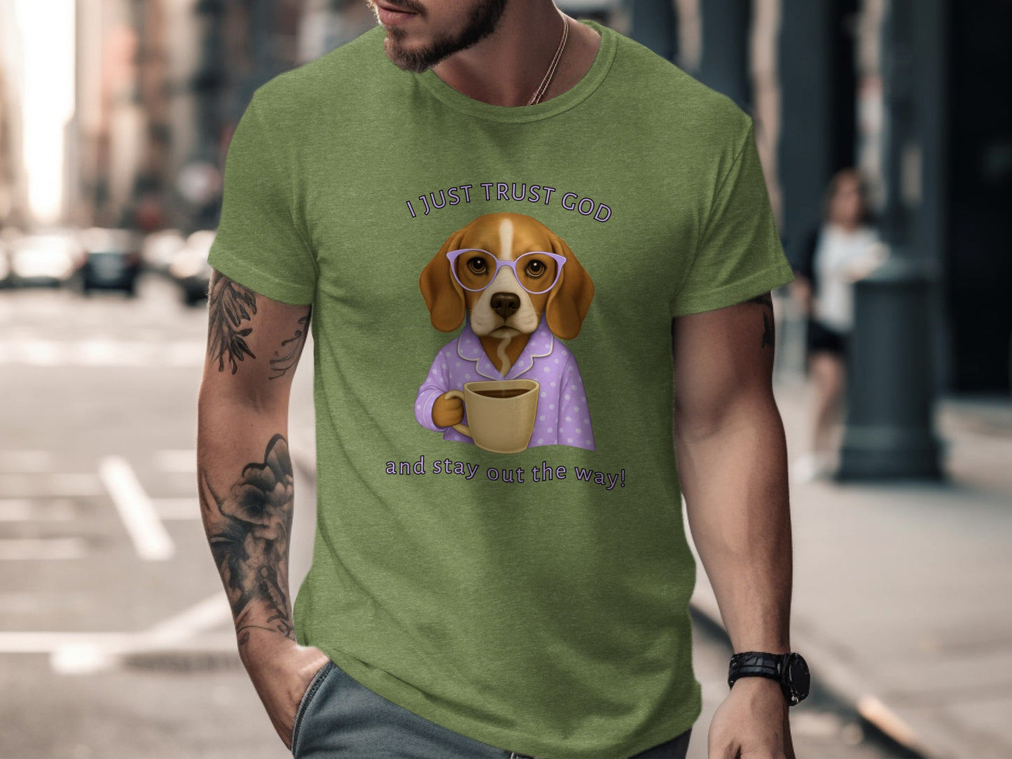 I Just Trust God Stay Out The Way Dog Graphic T-shirt