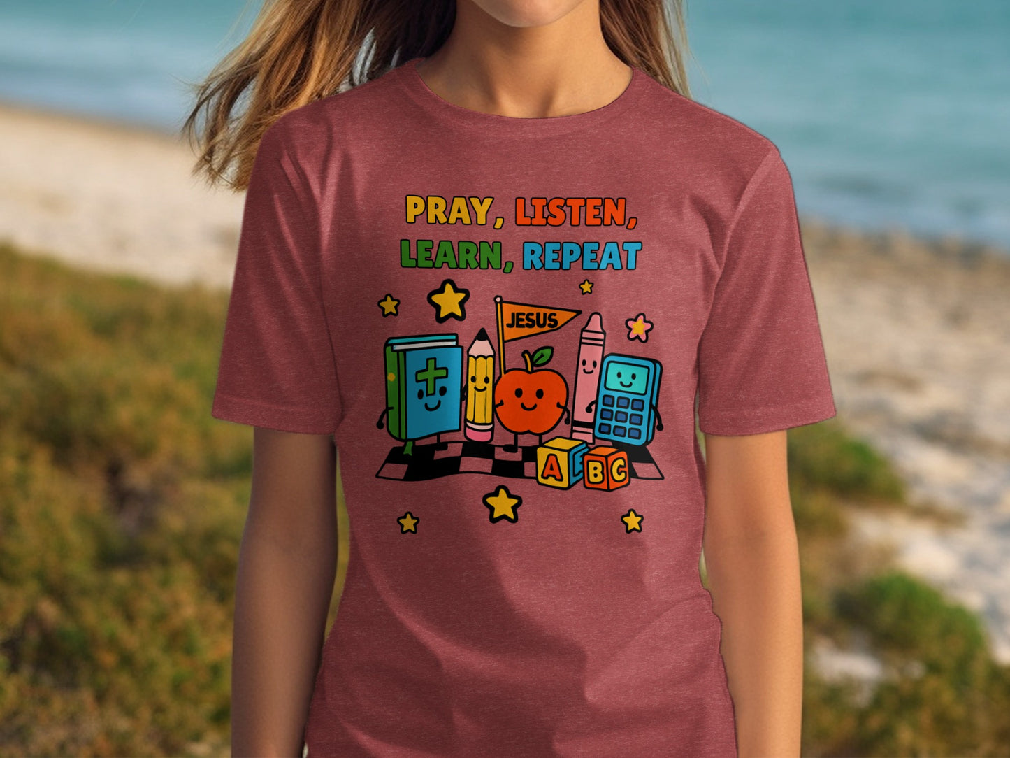 Pray Listen Learn Repeat Cute Educational Shirt