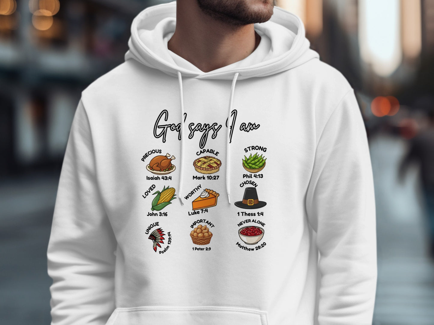 Graphic Hoodie Featuring Biblical Verses Design