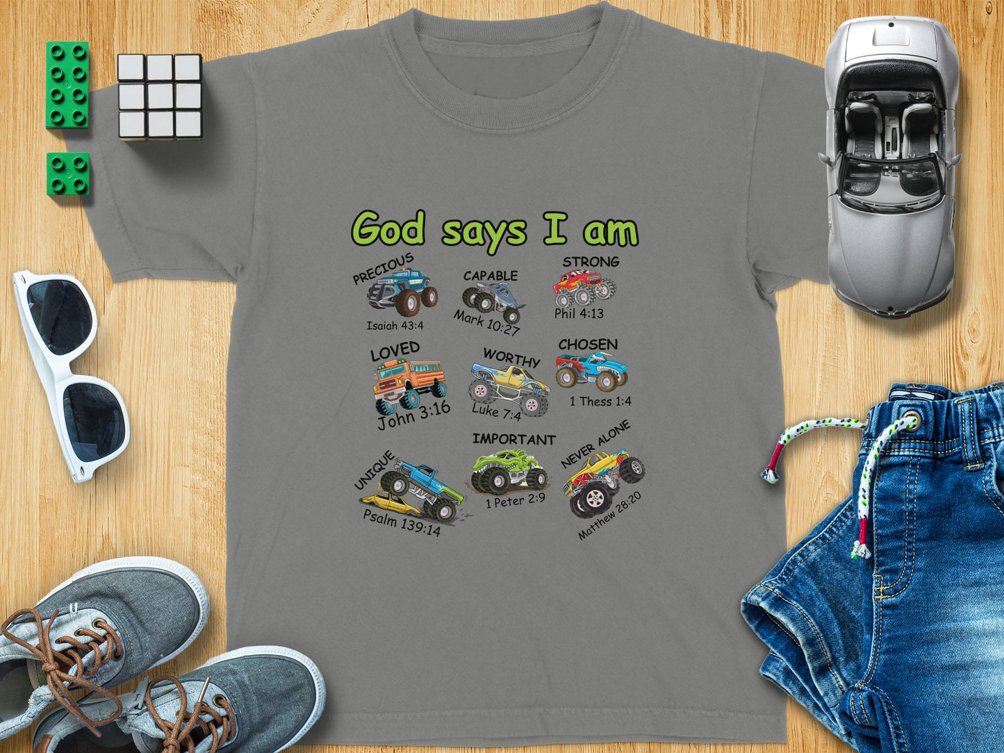 God Says I Am Car T-Shirt for Kids Inspirational Tee