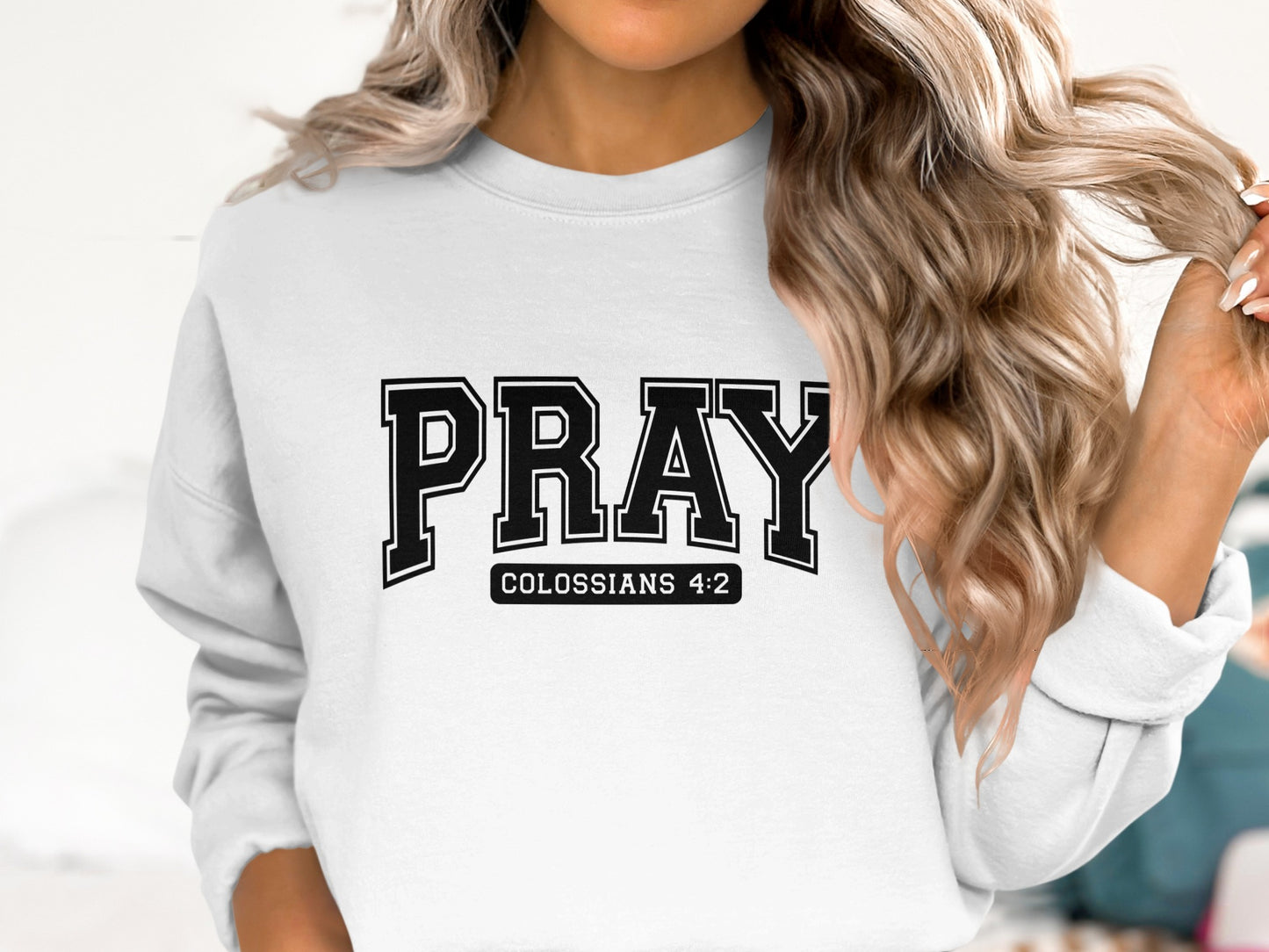 PRAY Colossians 4:2 graphic sweatshirt