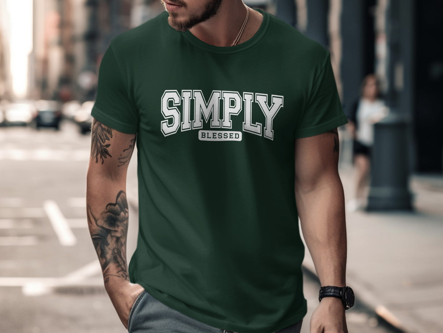 Simply Blessed Graphic T-Shirt Mens Casual Top